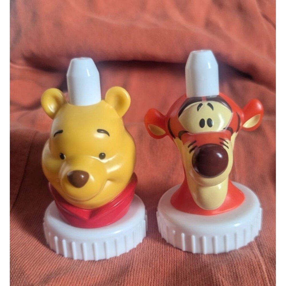 New Good 2 Grow Set of Disney Winnie the Pooh & Tigger Juice Bottle Toppers